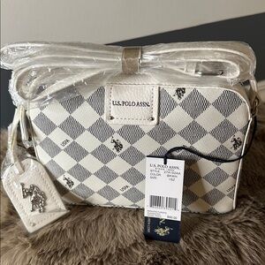 U.S. Polo Assn. Cream and Black Crossbody Bag